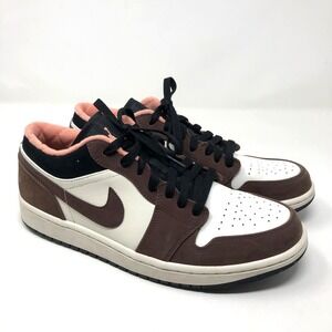 Nike Air Jordan 1 Low Mocha Brown Sneakers Mens 9.5 Streetwear Comfort Lace Up